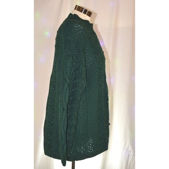 Vintage Express Tricot Hand Knitted Green Sweater size S - Picture 2 of 8